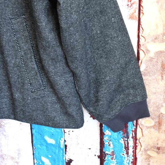 Men's Old Navy Tweed Bomber Jacket Heritage Long Sleeve XXLARGE Panther NEW - Picture 5 of 12